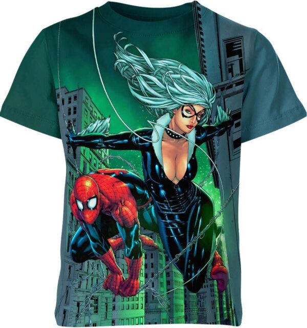 Spider Man Black Cat Marvel Comics T-shirt