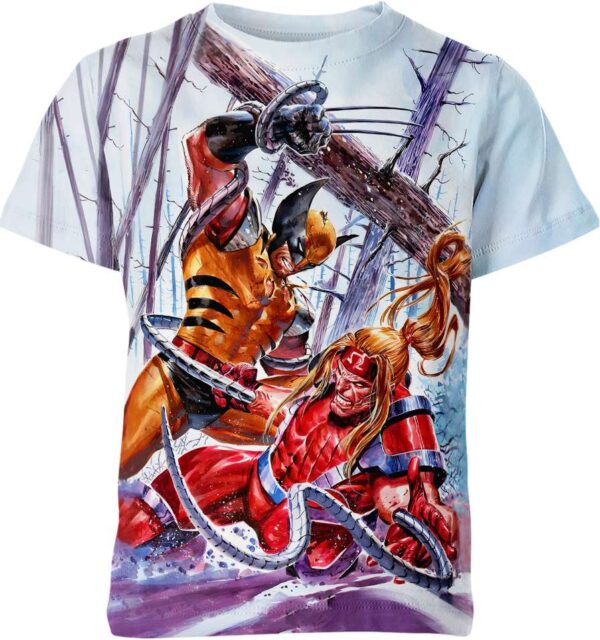 Wolverine Vs Omega Red Marvel Comics T-shirt