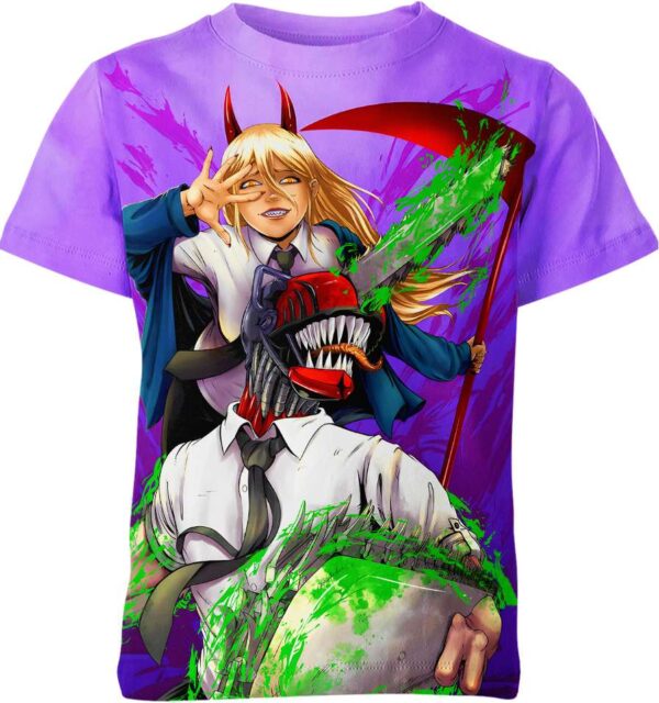 Power And Denji From Chainsaw Man T-shirt