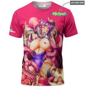 Slimy Tentacle Ahegao all over print T-shirt