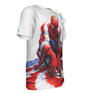 Spider Man Wear USA Flag Independence Day T-Shirt