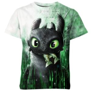 Black Cute Dragon Toothless all over print T-shirt