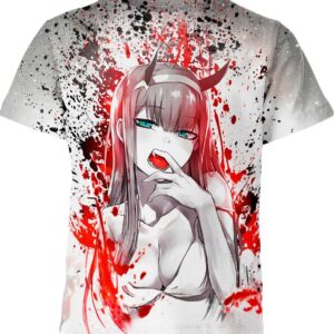 Zero Two Ahegao all over print T-shirt