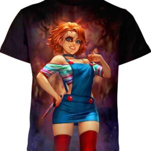 Female Chucky all over print T-shirt