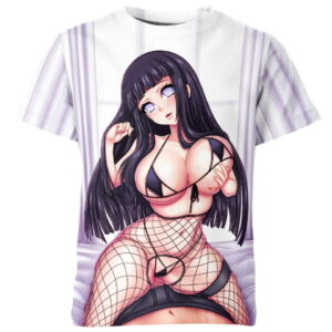 Holy Curves Hinata Ahegao Hentai all over print T-shirt
