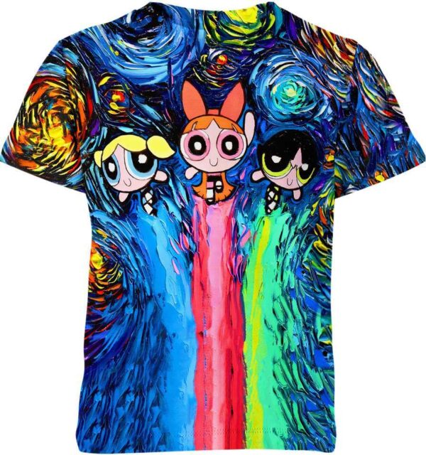 Van Gogh Powerpuff Girls all over print T-shirt