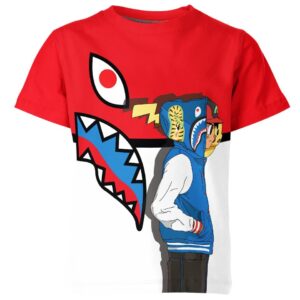 Ash Ketchum And Pikachu From Pokemon X Bape T-shirt