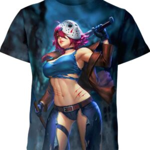 Female Jason Voorhees all over print T-shirt