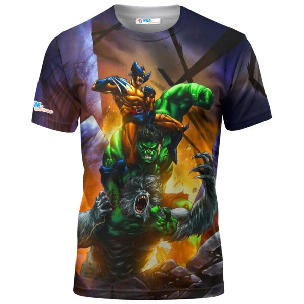 Wolverine Hulk Wendigo Marvel Comics T-shirt