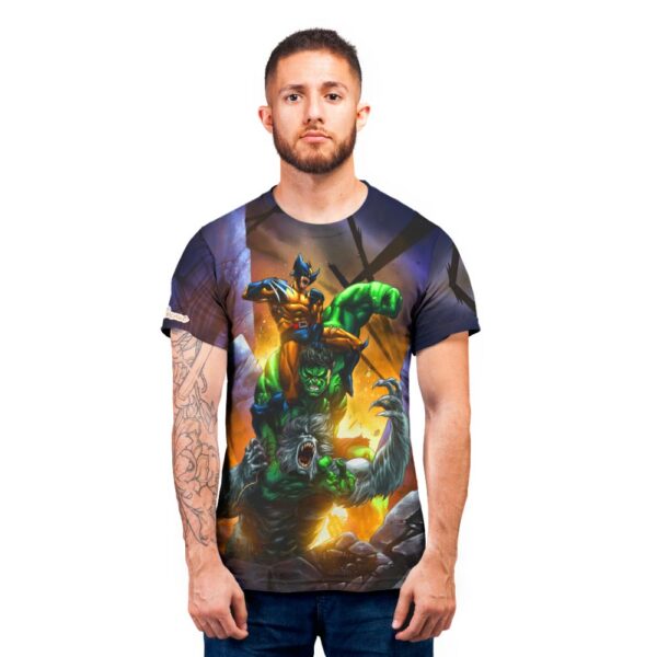 Wolverine Hulk Wendigo Marvel Comics T-shirt