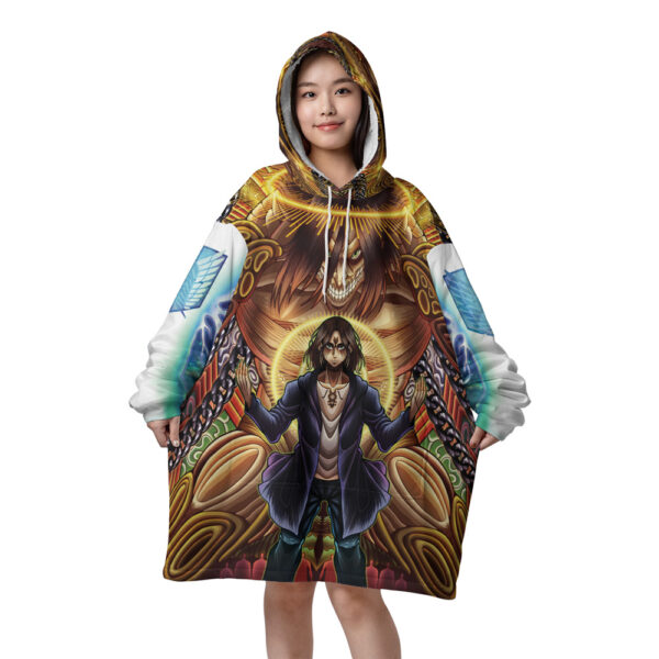 Trippy Eren Yeager Attack on Titan  Oversized Blanket Hoodie