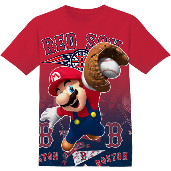 Customized MLB Boston Red Sox Super Mario Tshirt Adult And Kid Tshirt