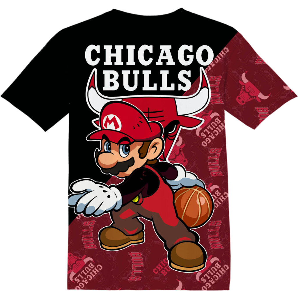 Customized NBA Chicago Bulls Super Mario Tshirt Adult And Kid Tshirt
