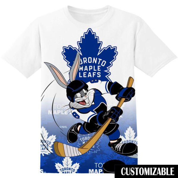 Customized NHL Toronto Maple Leafs Bugs Bunny Tshirt Adult And Kid Tshirt