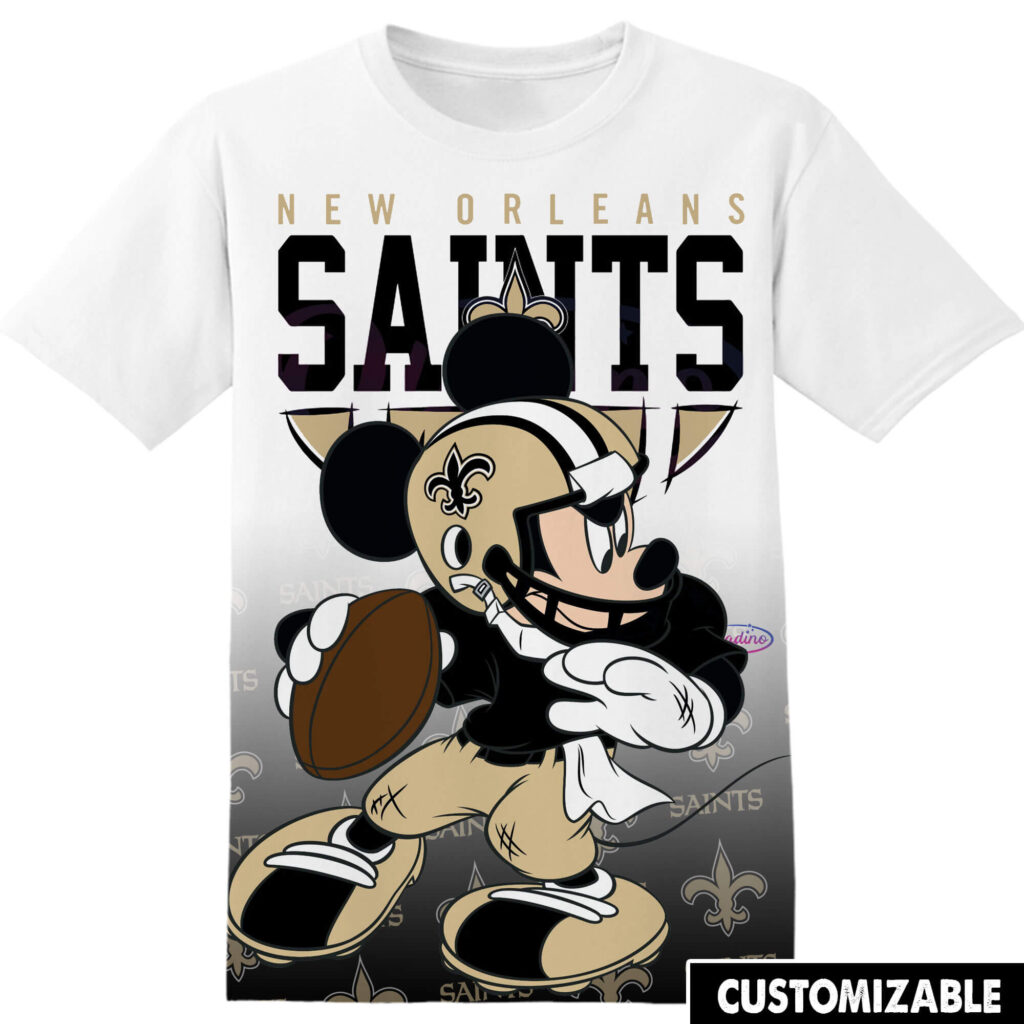 Customized NFL New Orleans Saints Mickey Tshirt Adult And Kid Tshirt