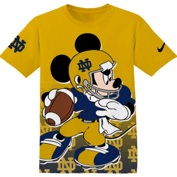 Customized NCAA Notre Dame Fighting Irish Mickey Tshirt Adult And Kid Tshirt