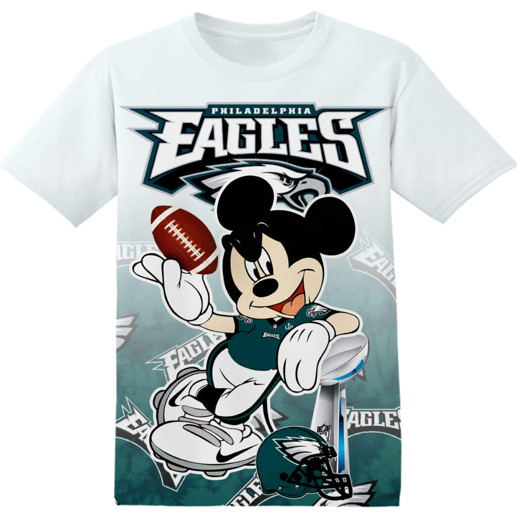 Customized NFL Philadelphia Eagles Disney Mickey Tshirt Adult And Kid Tshirt