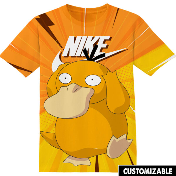 Customized Cartoon Anime Gift For Psyduck Pokemon Fan NK Adult And Kid Tshirt HG