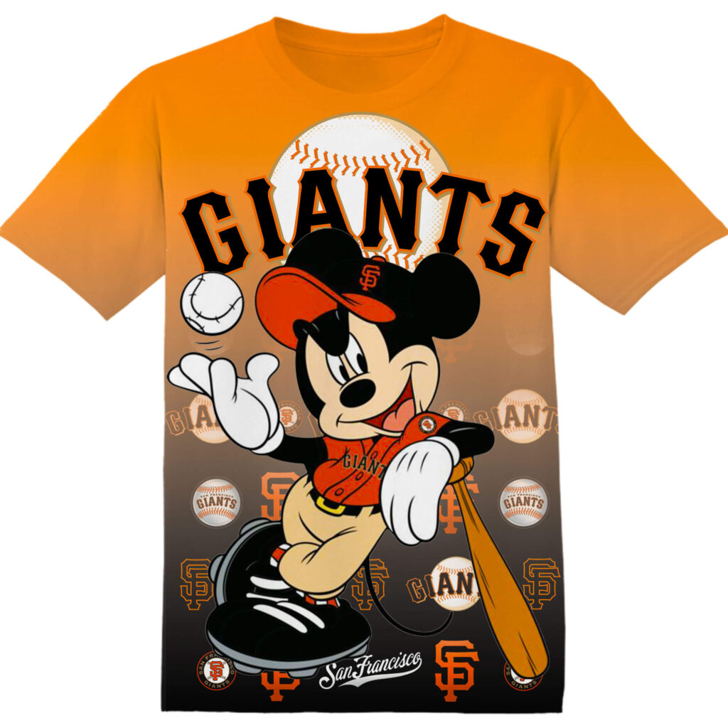Customized MLB San Francisco Giants Mickey Tshirt Adult And Kid Tshirt