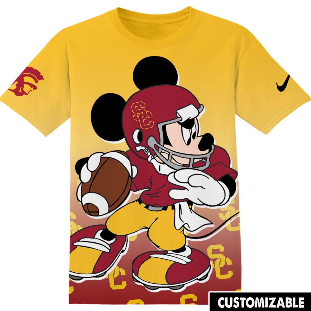 Customized NCAA USC Trojans Football Mickey Tshirt Adult And Kid Tshirt