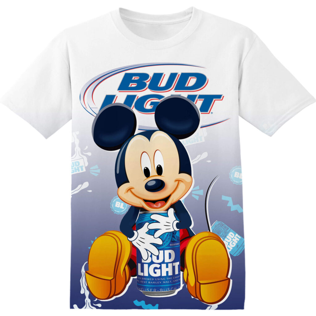 Customized Bud Light Disney Mickey Tshirt Adult And Kid Tshirt