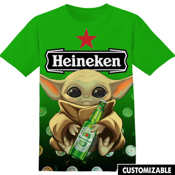 Customized Heineken Star Wars Yoda Tshirt Adult And Kid Tshirt
