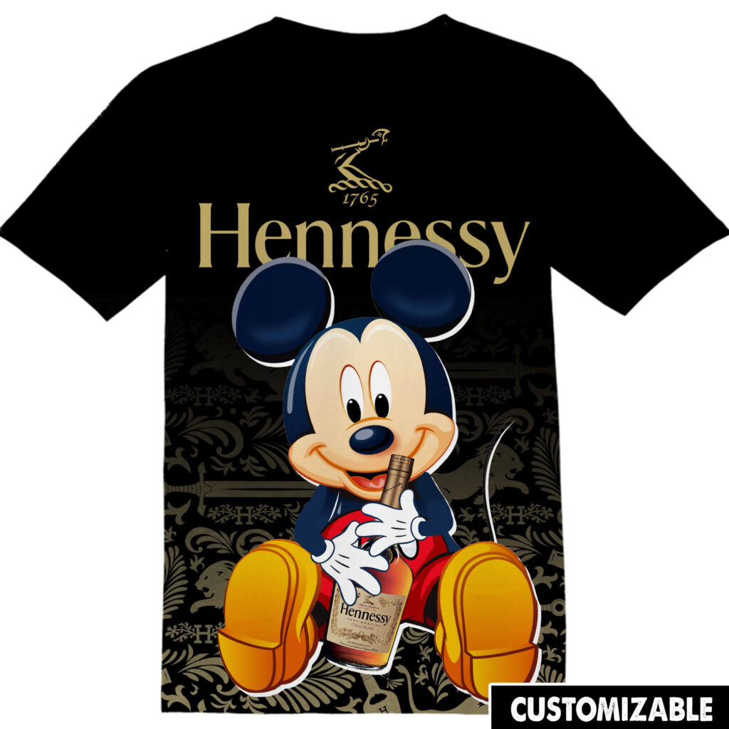 Customized Hennessy Mickey Tshirt Adult And Kid Tshirt