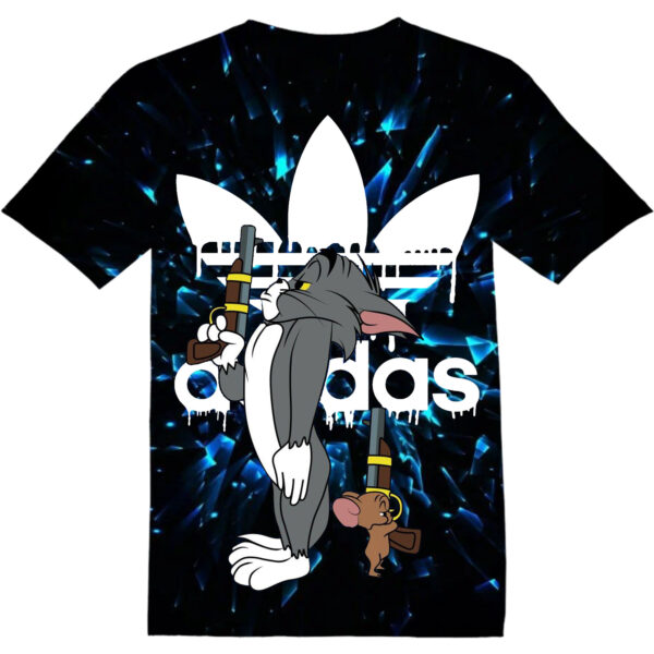 Customized Cartoon Tom Cat Adult And Kid Tshirt