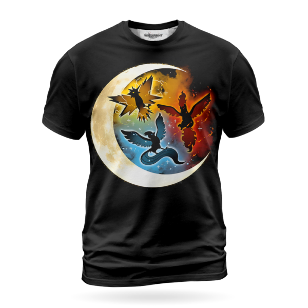 Trio Bird Moon Qwertee Pokemon T-shirt