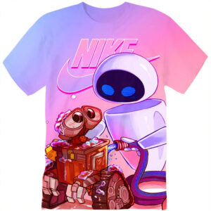 Customized Disney Wall E and Eve Tshirt Adult And Kid Tshirt